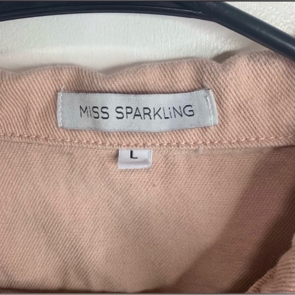 Miss Sparking Pink Denim Cactus Print Jacket Size Large - Picture 3 of 3